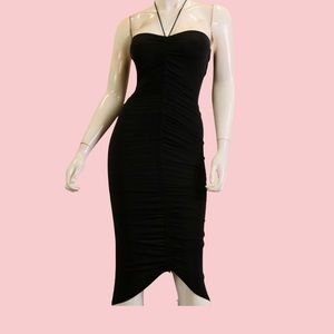 Halter string strapless dress